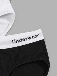 Manfinity Hombres 5 piezas Calzoncillos de cintura con cinta con letra
