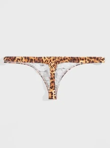 Extended Sizes Tanga sexy con estampado de leopardo para hombres - Multicolor - Ver 2