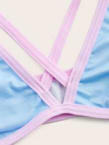 ROMWE Kawaii Cartoon Graphic Criss Cross Bralettes - Multicolor - View 3