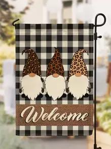 1pc Gonk & Letter Graphic Flag - Multicolor - View 1