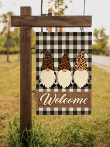 1pc Gonk & Letter Graphic Flag - Multicolor - View 2