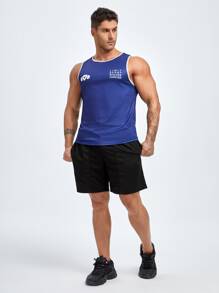 Manfinity Sport Corelite Men Drawstring Waist Sports Shorts - Black - View 5