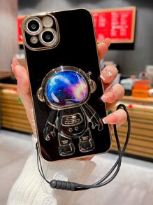 手機殼帶宇航員設計手機支架 - 黑色 - 查看 1