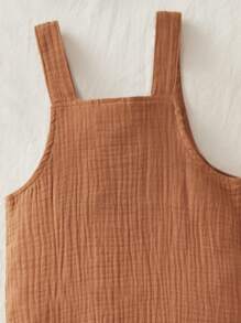 嬰兒男孩口袋拼接工裝連身褲 - 棕色 - 查看 3