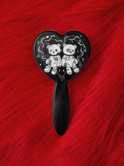 Peine con patrón de oso con diseño de corazón mini