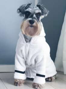 1pc Two Tone Pet Pajama - White - View 4