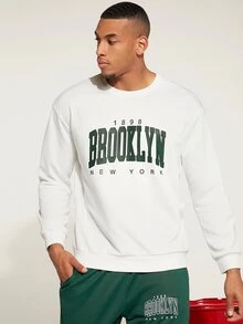 Manfinity Hypemode Men Letter Graphic Sweatshirt & Joggers - Multicolor - View 7