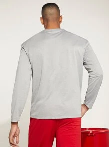 Aesthetic Post Men Letter Graphic Tee - Grey - View 2