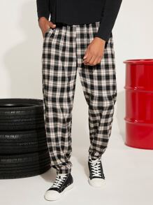 Manfinity Hypemode Men Plaid Slant Pocket Trousers - Multicolor - View 1