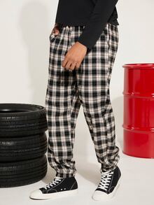 Manfinity Hypemode Men Plaid Slant Pocket Trousers - Multicolor - View 5