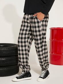Manfinity Hypemode Men Plaid Slant Pocket Trousers - Multicolor - View 6