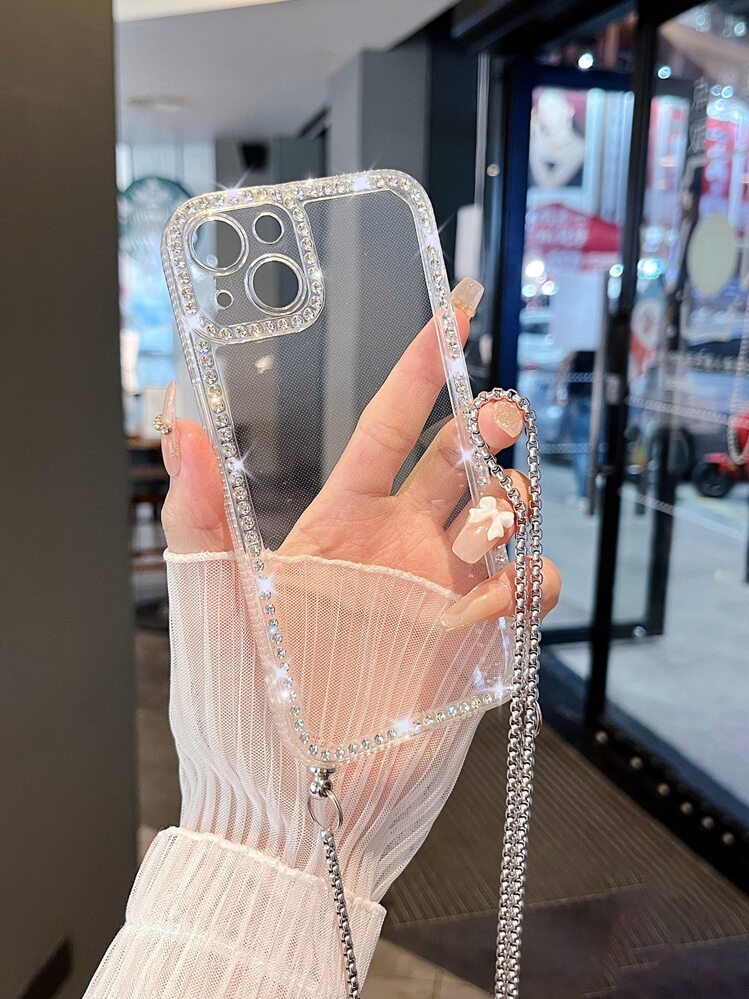 挂绳 1 件水钻挂链半透明手机壳适用于 7/8/SE2/7+/8+/X/XS/XR/XS Max/11/11 Pro/11 Pro Max/12/12 Pro/12 Pro Max/13/13 Pro/13 Pro Max/14/14 Pro/14 Pro Max/15/15 Pro/15 Plus/15 Pro Max/保护套防水防震防摔防刮 - 無色 - 查看 1