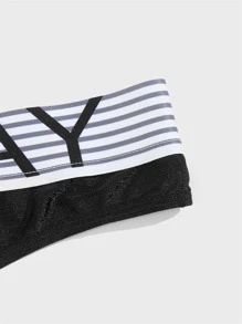 Ropa interior sexy con cinta con letra para hombre - Negro - Ver 5