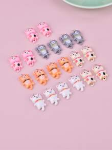 20入組樹脂可愛貓DIY吊墜 - 彩色 - 查看 2