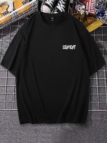 Manfinity EMRG Áo thun nam in hình bướm và khẩu hiệu cỡ lớn - màu đen - Xem 2