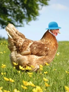 1 pieza Sombrero pollo de color al azar felpa - Multicolor - Ver 1