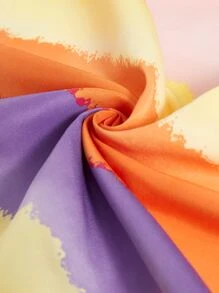 Block Striped Pom Pom Trim Beach Blanket - Multicolor - View 3