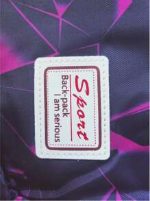 3入組幾何印花字母貼片裝飾功能背包套裝書包套裝適合研究生、青少年女孩、新生、大二、初中和高中學生、大學和高中，非常適合戶外、旅行和返校 - 彩色 - 查看 8