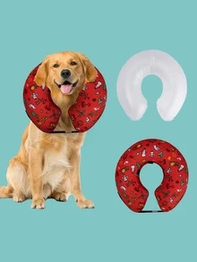 1pc Pet Donut Collar, Suitable For Daily Wear Or As A Pillow, Helps Cats/Dogs Recover From Surgical Wounds - Multicolor - View 2