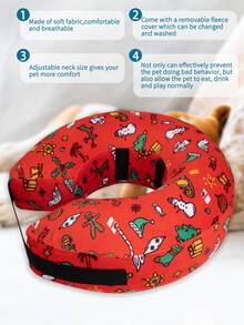 1pc Pet Donut Collar, Suitable For Daily Wear Or As A Pillow, Helps Cats/Dogs Recover From Surgical Wounds - Multicolor - View 5