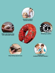1pc Pet Donut Collar, Suitable For Daily Wear Or As A Pillow, Helps Cats/Dogs Recover From Surgical Wounds - Multicolor - View 3