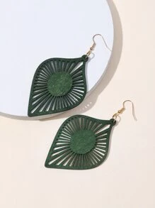 bông tai thả hình học cutout - màu xanh lá - Xem 4