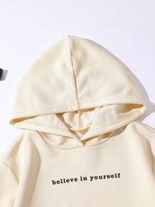 Sudadera Con Capucha Y Pantalones Deportivos Gráficos Con Corazón Y Eslogan Para Chica Adolescente