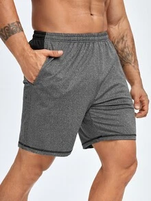 Men Letter Graphic Sports Shorts Men Gym Shortsmen Gym Shortsgym Shorts For Mengym Shortsshorts Gym - Dark Grey - View 4