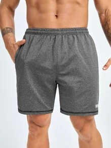 Men Letter Graphic Sports Shorts Men Gym Shortsmen Gym Shortsgym Shorts For Mengym Shortsshorts Gym - Dark Grey - View 5