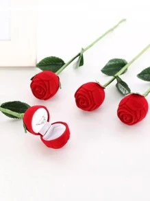 1入組擬真花設計戒指收纳盒 - 紅色 - 查看 3