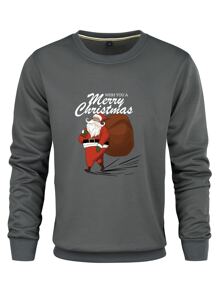 Áo nỉ Nam Giáng sinh Giải trí - Xám - Xem 1