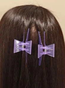 12 Bags Installed With Color Butterfly Clip Crystal Butterfly Clip Hair Clip Colorful Hairdressing Clip Accessories Plastic Hair Partition Clip - Multicolor - View 2