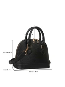 迷你極簡貝殼包 - 黑色 - 查看 2