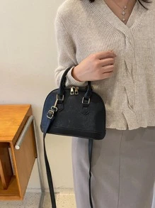 迷你極簡貝殼包 - 黑色 - 查看 7