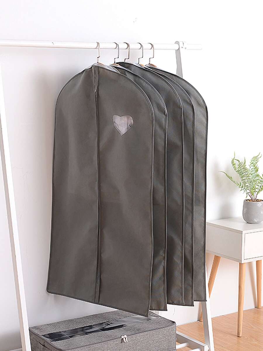1pc Heart Clothes Dust Cover - Grey - View 1