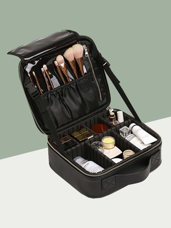 Bolsa de almacenamiento de artículos de tocador de unicolor, con vibras bohemias, para vacaciones en la playa, colecciones de baño y dormitorio, de gran capacidad