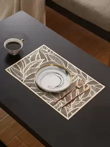 Mantel individual con hoja - Dorado - Ver 1