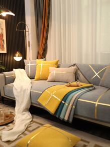 1 chiếc khăn sofa thiết kế dập nóng - Màu Xám nhạt - Xem 1