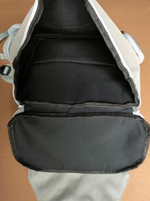 Men Two Tone Letter Graphic Backpack Nylon Minimalist For Travel Vacation Camping Sport Waterproof Oversized Portable Travelling Bag Gym Bag