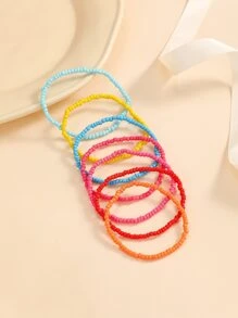 7pcs Minimalist Beaded Bracelet - Multicolor - View 2