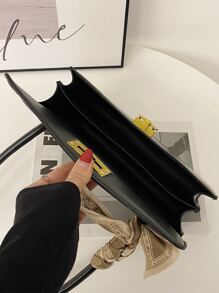 Dập nổi cá sấu Khăn quàng cổ gầy Trang trí Đập nhẹ Cái túi - màu đen - Xem 4