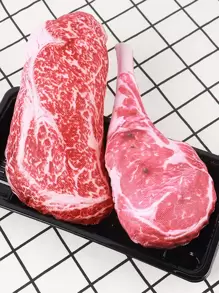 1入組牛排設計隨機寵物磨牙玩具 - 彩色 - 查看 1