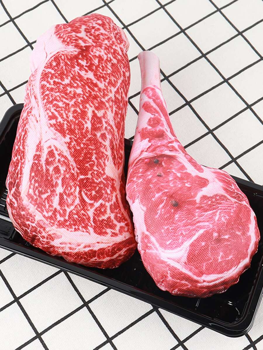 1入組牛排設計隨機寵物磨牙玩具 - 彩色 - 查看 1