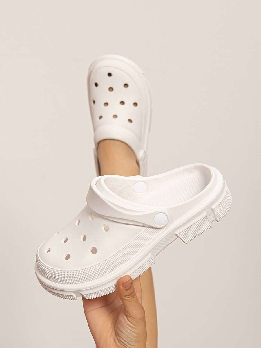 Women Hollow Out Vented Clogs EVA Fashion Clogs - White - View 1