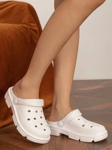 Women Hollow Out Vented Clogs EVA Fashion Clogs - White - View 5