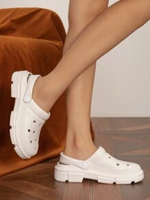 Women Hollow Out Vented Clogs EVA Fashion Clogs - White - View 4