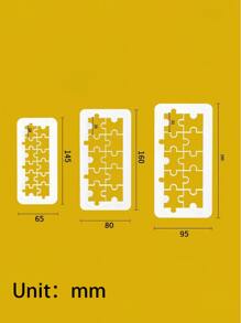 3 piezas Plantilla rompecabezas en forma de - Blanco - Ver 3