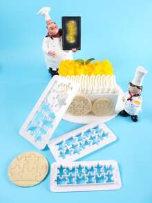 3 piezas Plantilla rompecabezas en forma de - Blanco - Ver 4