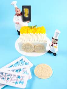 3 piezas Plantilla rompecabezas en forma de - Blanco - Ver 5