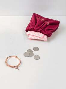 1pc Letter Embroidered Lipstick Storage Makeup Bag - Multicolor - View 1